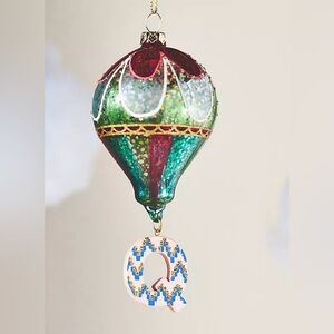 Anthropologie monogram Hot Air Balloon Ornaments